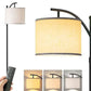 Stylish Curved Floor Lamp | White Fabric Shade