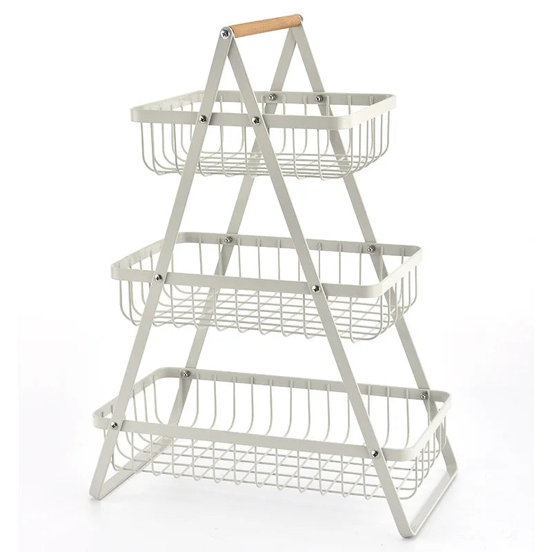 Stylish 3-Tier Metal Fruit Stand