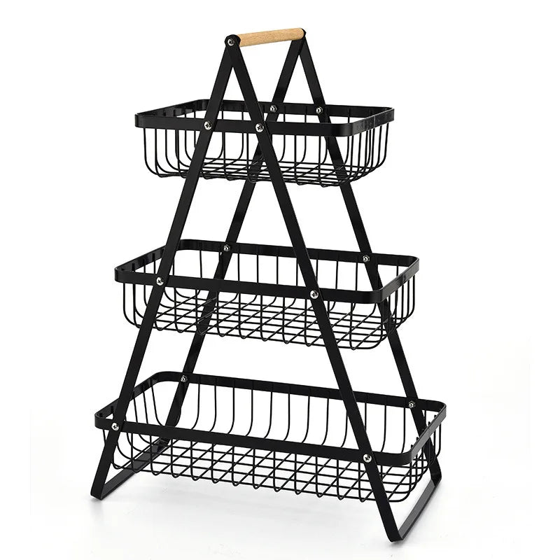 Stylish 3-Tier Metal Fruit Stand