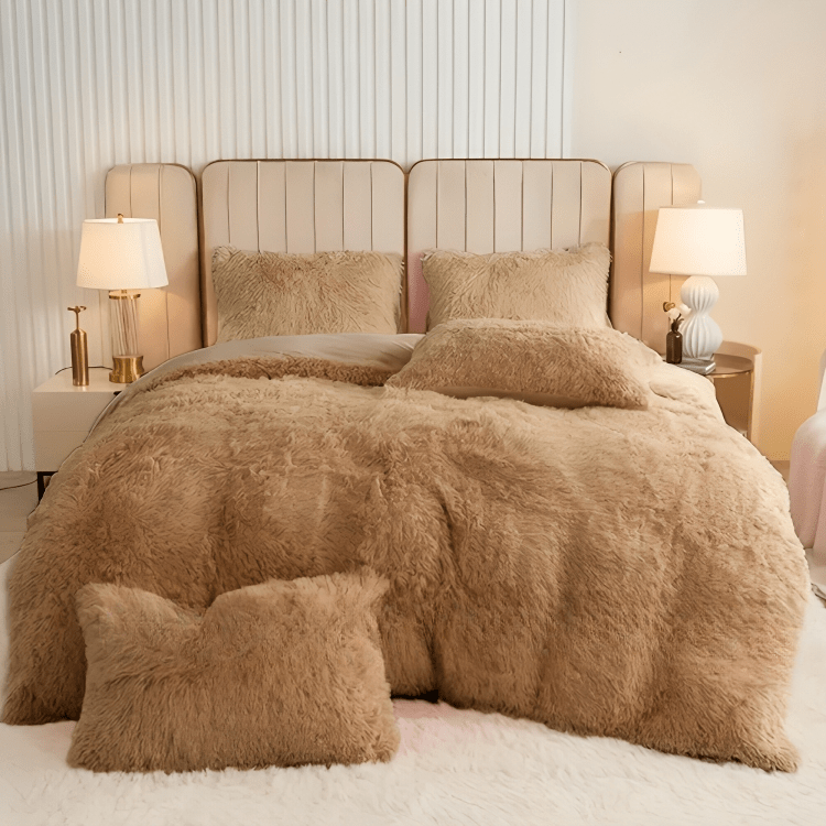 Luxurious Soft Pink Bedding Set with Fringe Trim