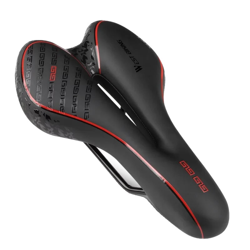 Comfortable Gel Bike Seat with Red Trim - HappyKidMart
