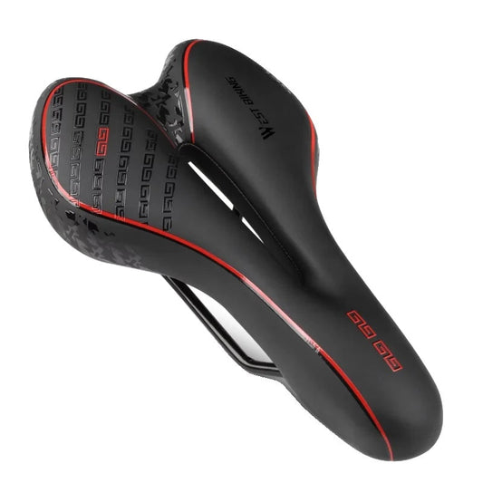 Comfortable Gel Bike Seat with Red Trim - HappyKidMart