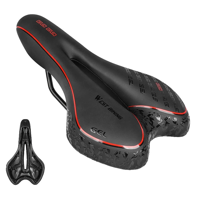 Comfortable Gel Bike Seat with Red Trim