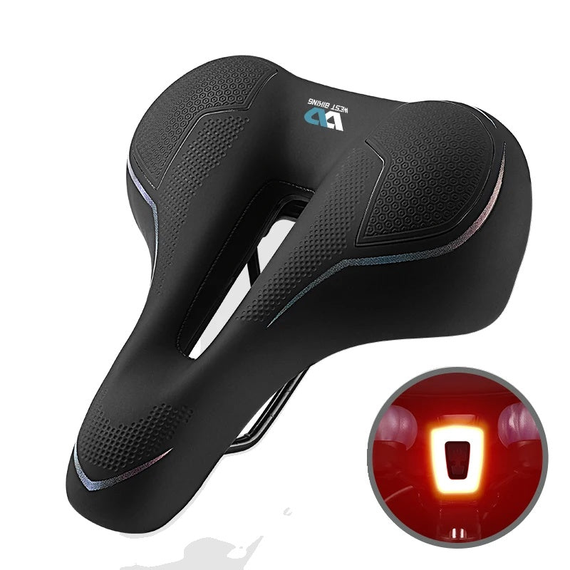 Comfort Bike Seat with LED Lighting and Wide Cushion - HappyKidMart