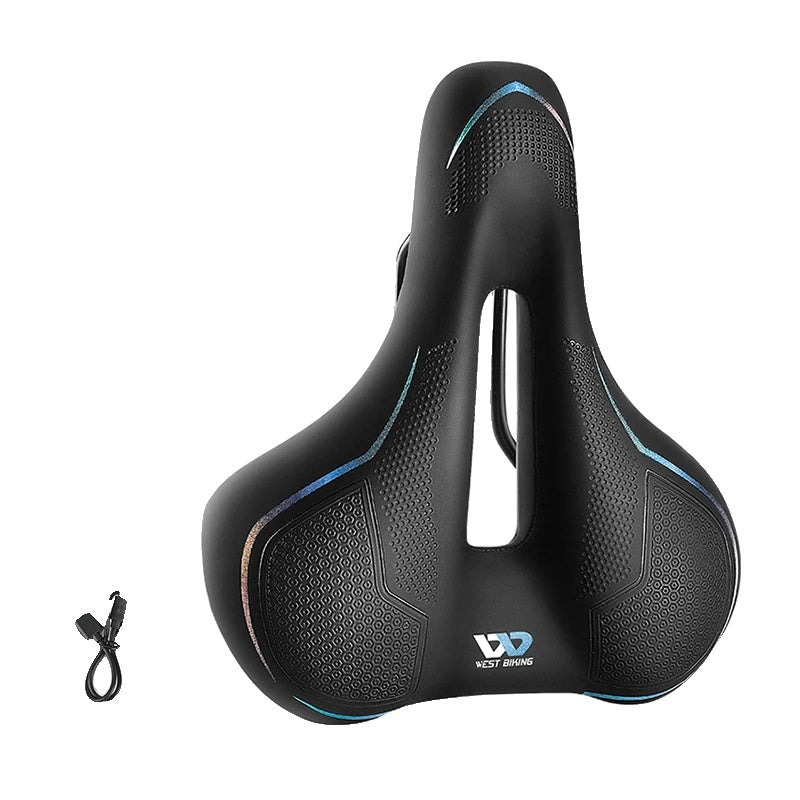 Comfort Bike Seat with LED Lighting and Wide Cushion