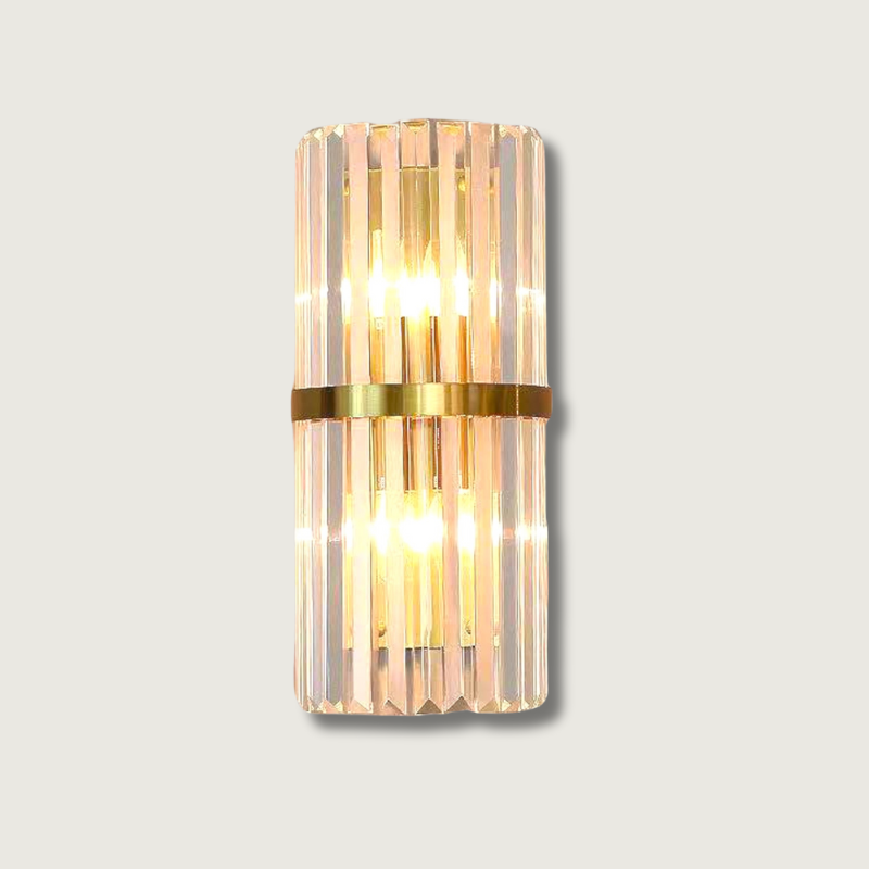 Luxury Glass Sconce | Brass Metal Prism Shade - HappyKidMart