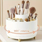 Luxury Rotating Makeup Organizer with Metallic Finish