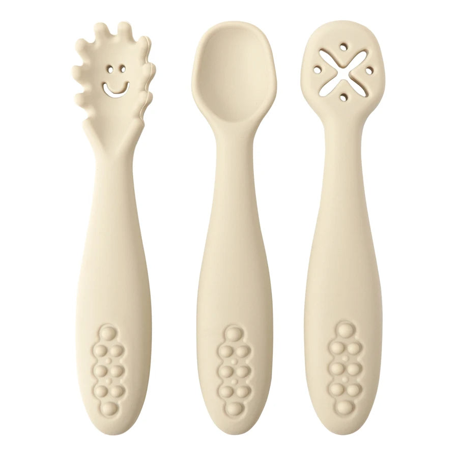 3PCS Cutlery Silicone Children's Tableware