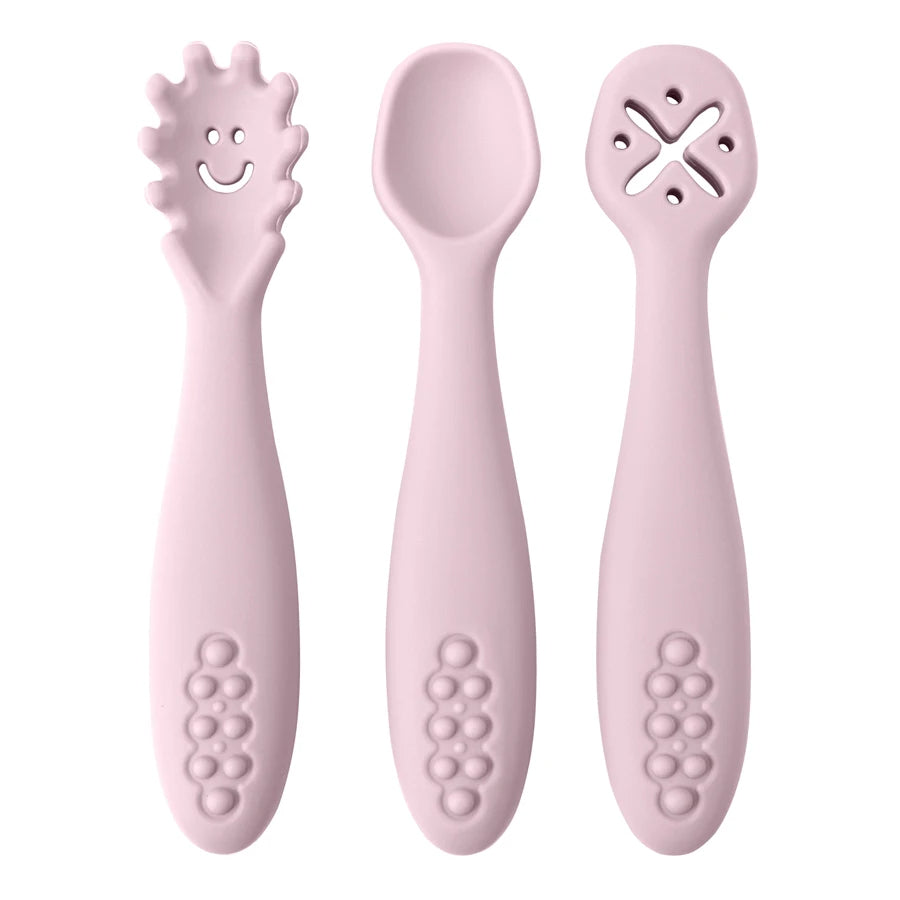 3PCS Cutlery Silicone Children's Tableware