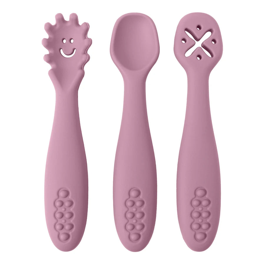 3PCS Cutlery Silicone Children's Tableware