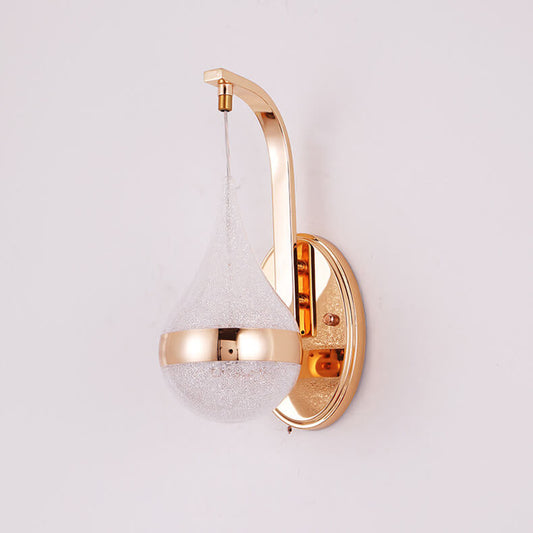 Elegant Glass LED Sconce with Gold Accent - HappyKidMart