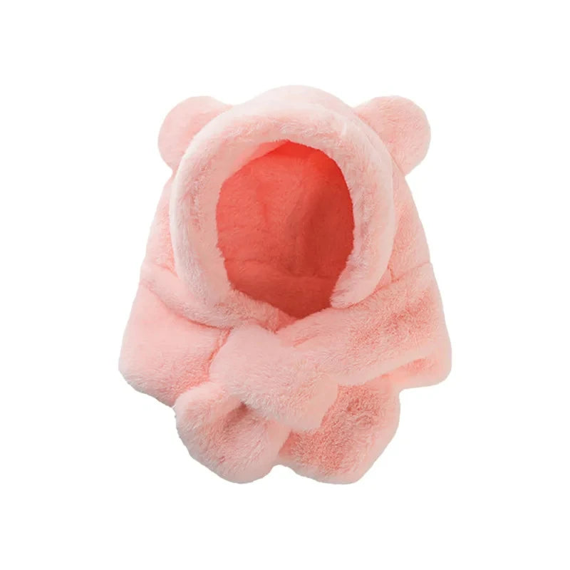 2 in 1 Baby Bear Warm Hat Scarf