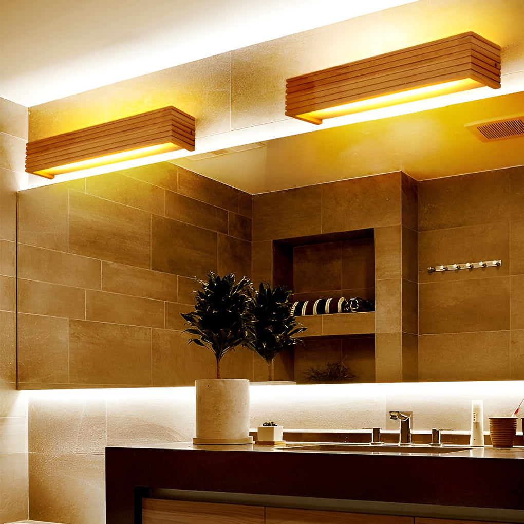 Rustic Wooden LED Wall Sconce