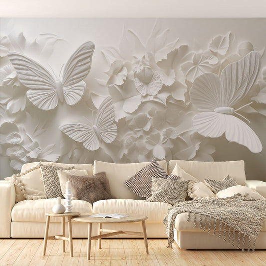 Beautiful Floral 3D Wall Mural Wallpaper - HappyKidMart