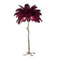 Soft Pink Feather Floor Lamp Gold Base