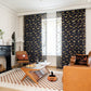 Dark Sheer Drapes | Metallic Bat Print Design - HappyKidMart