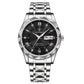 Stylish Mens Watch Blue Face Two Tone Stainless Steel
