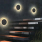 Sleek Black Round LED Wall Lamp