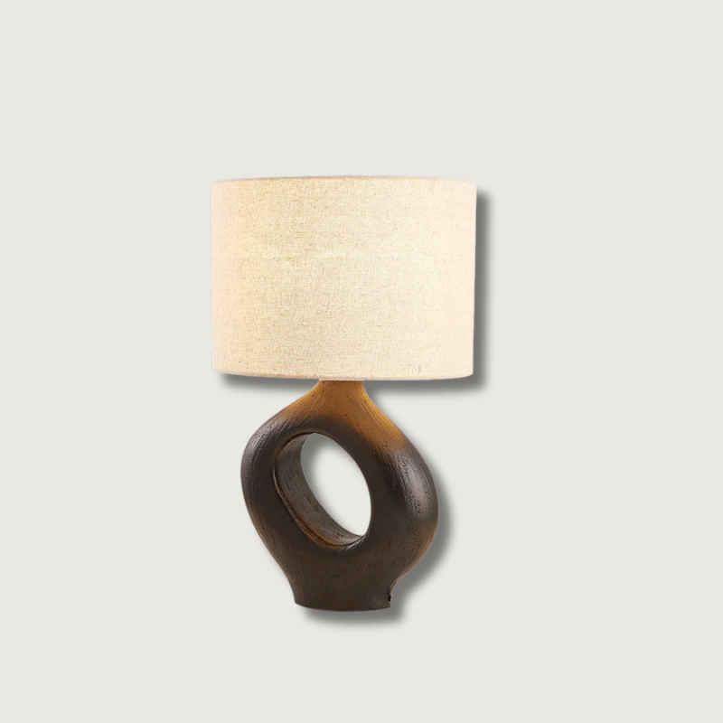 Contemporary White Table Lamp with Fabric Shade - HappyKidMart