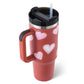 Leopard Print Thermal Coffee Mug with Lid and Straw