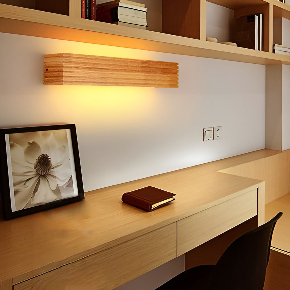 Rustic Wooden LED Wall Sconce