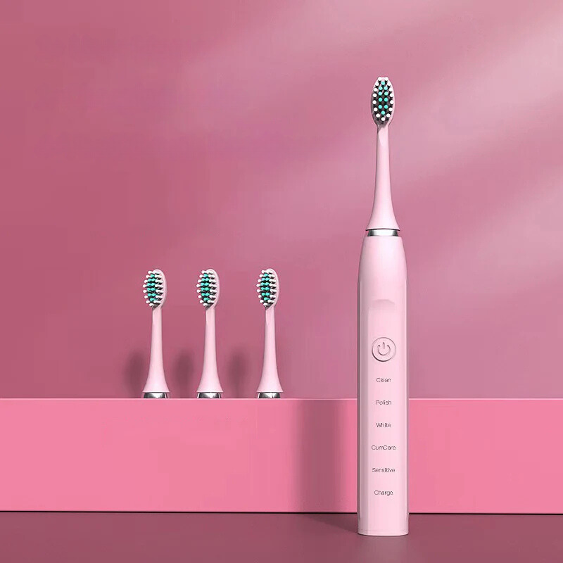 Powerful Rechargeable Toothbrush with 4 Replacement Heads