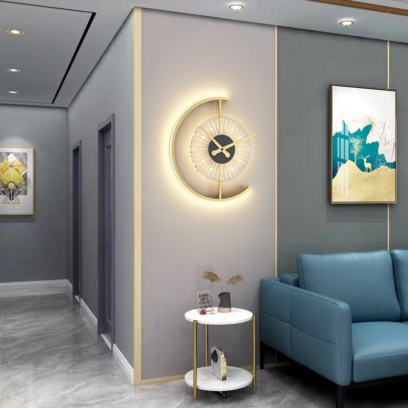 Stylish LED Clock | Crescent Moon Shape With Night Light - HappyKidMart