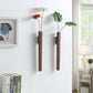 Rustic Wooden Wall Vase | Natural Solid Wood - HappyKidMart