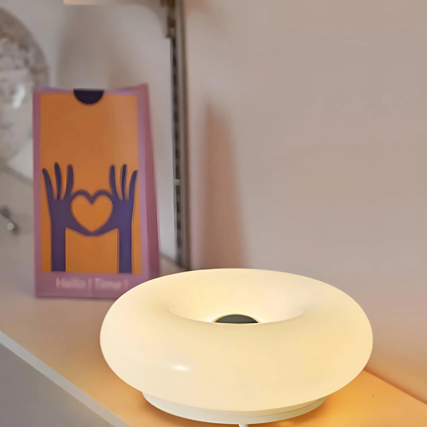 Round Glass Table Lamp with LED Touch Control