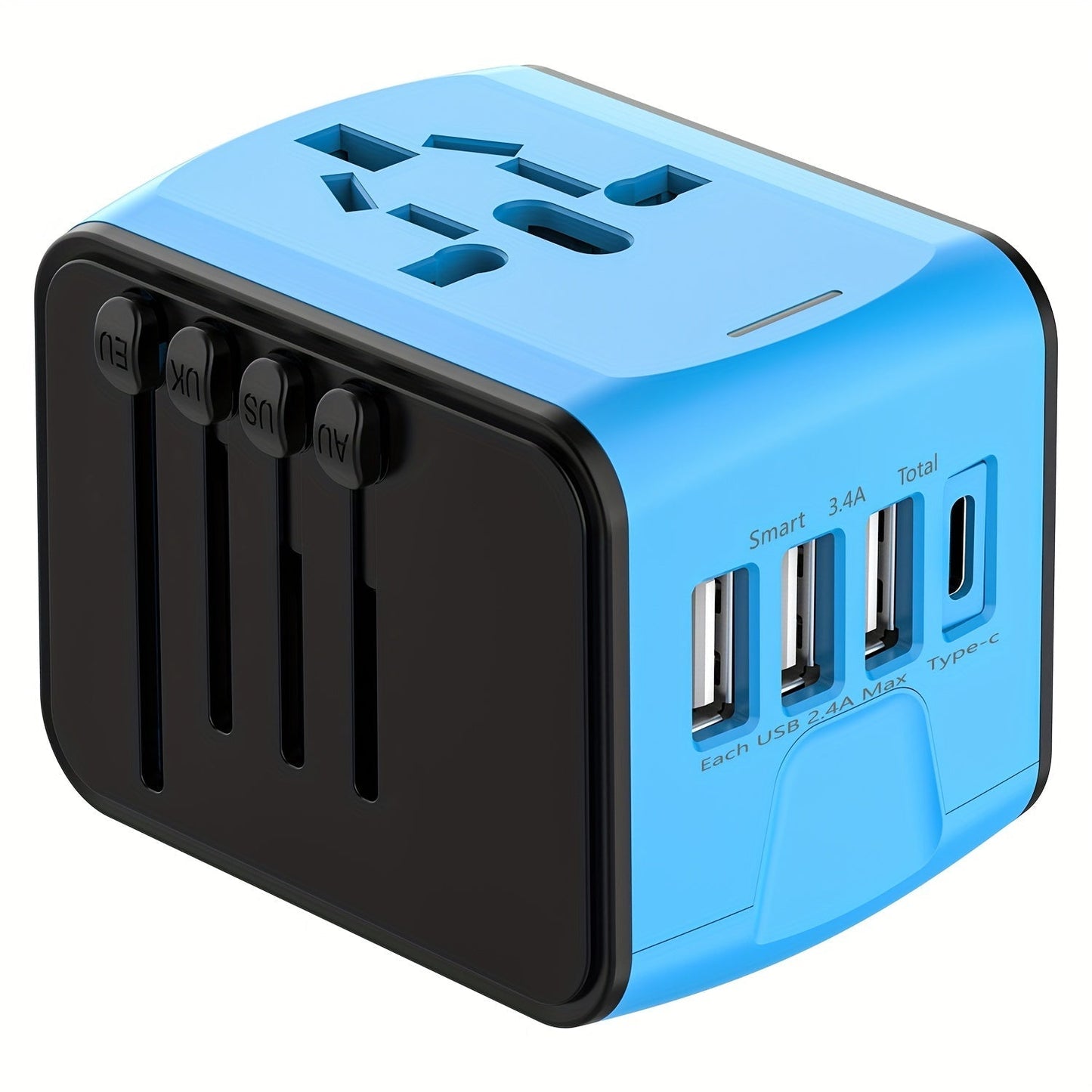 Global Travel Charger | 4 USB Ports with Type C - HappyKidMart