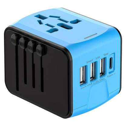 Global Travel Charger | 4 USB Ports with Type C - HappyKidMart