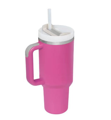 Leopard Print Thermal Coffee Mug with Lid and Straw