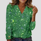Sparkly Deep V Neck Long Sleeve Top