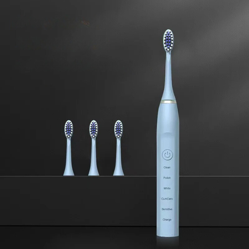 Powerful Rechargeable Toothbrush with 4 Replacement Heads