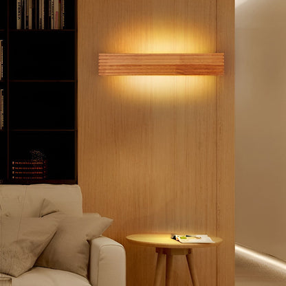 Rustic Wooden LED Wall Sconce