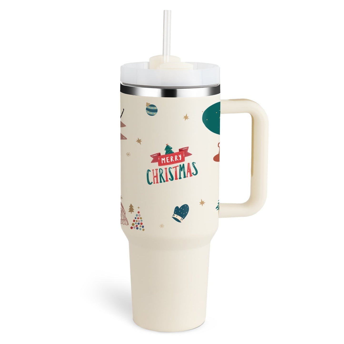 Leopard Print Thermal Coffee Mug with Lid and Straw