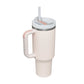 Leopard Print Thermal Coffee Mug with Lid and Straw