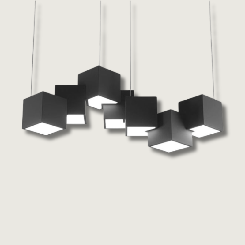 Stylish LED Hanging Light | Metal Cube Shade - HappyKidMart