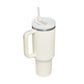 Leopard Print Thermal Coffee Mug with Lid and Straw