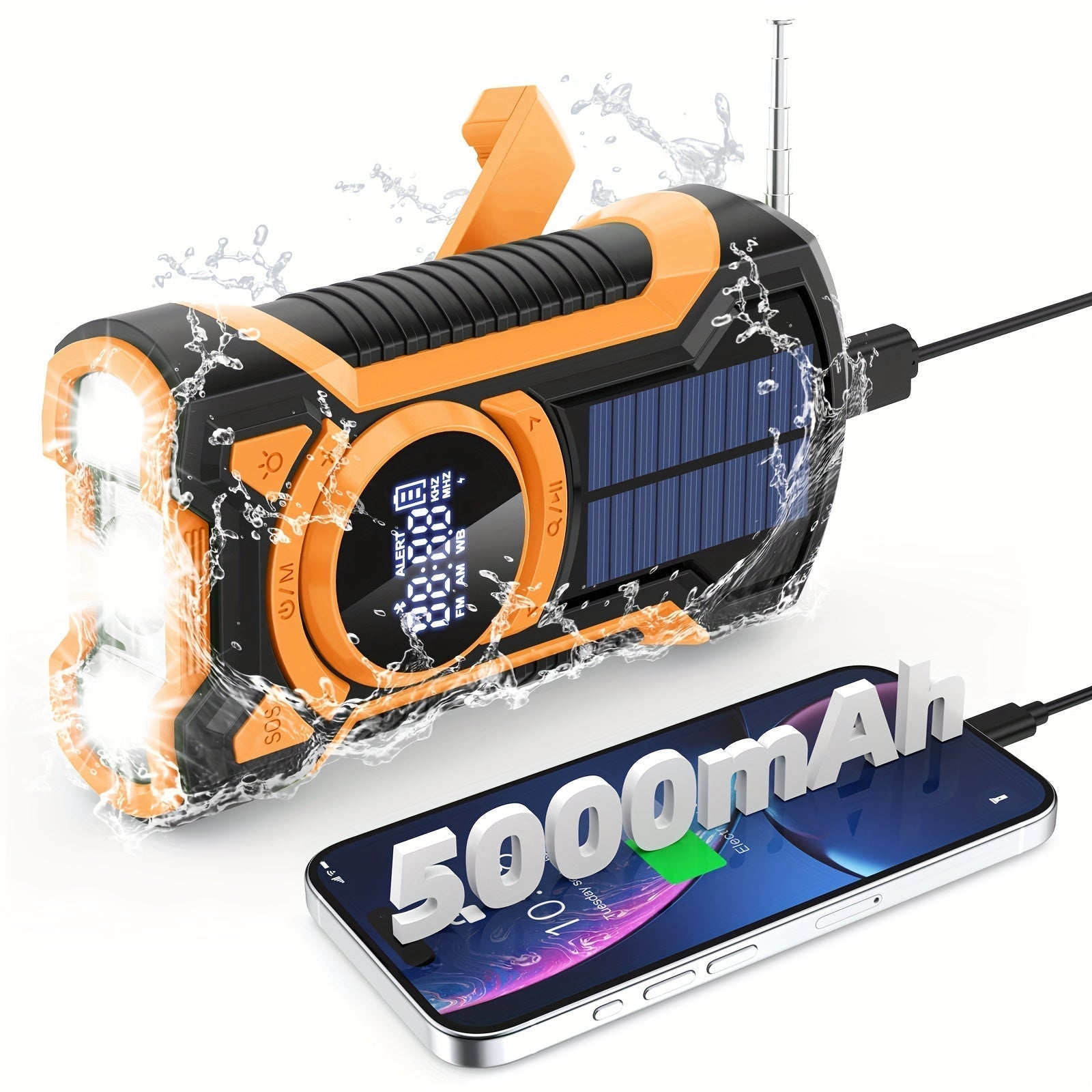 Portable Solar Radio With Weather Alert Charger - HappyKidMart