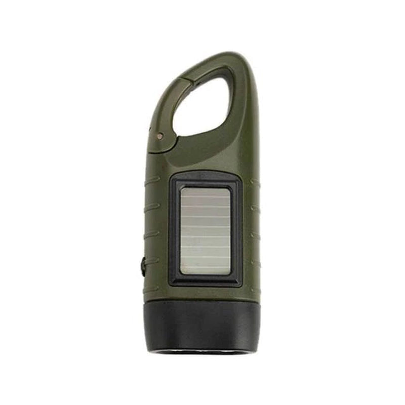 Portable Solar LED Flashlight with Hand Crank Power