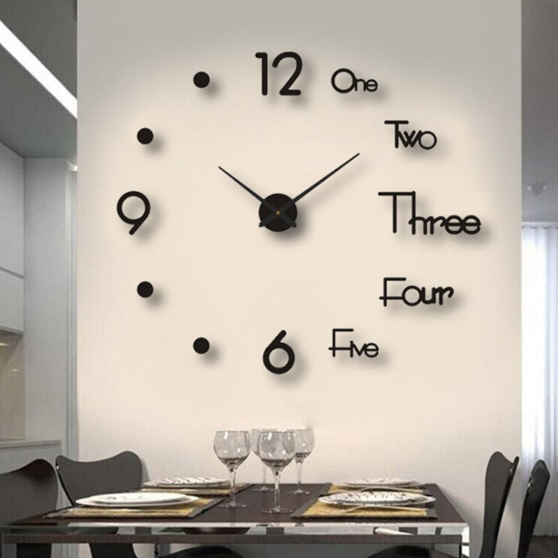 Stylish Wall Clock with 3D Number Display