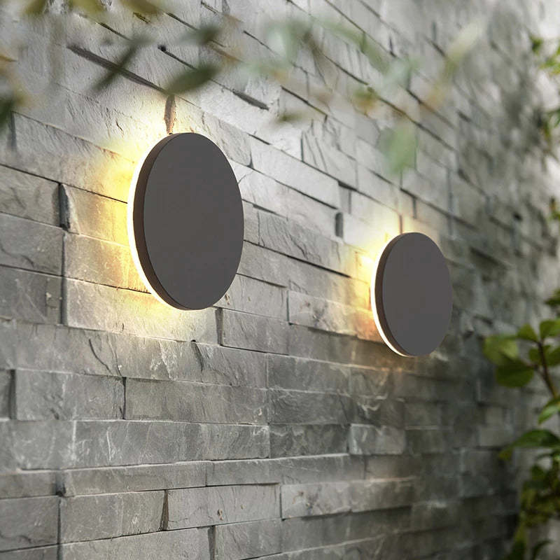 Sleek Black Round LED Wall Lamp