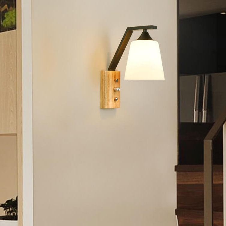 Rustic Wooden Wall Lamp | Metal Reading Light