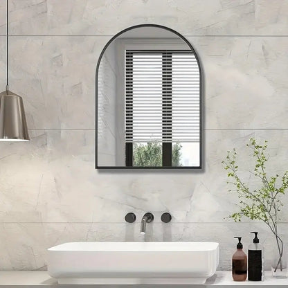 Curved Wall Mirror | Sleek Silver Frame Style
