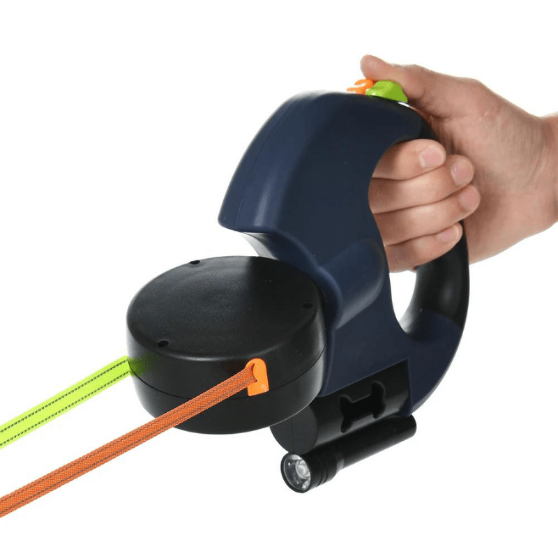 Durable Dual Dog Leash with LED Lights & Swivel Clips - HappyKidMart