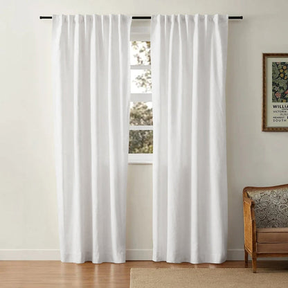 Sheer White Cotton Drapes | Light Blocking Window Curtains