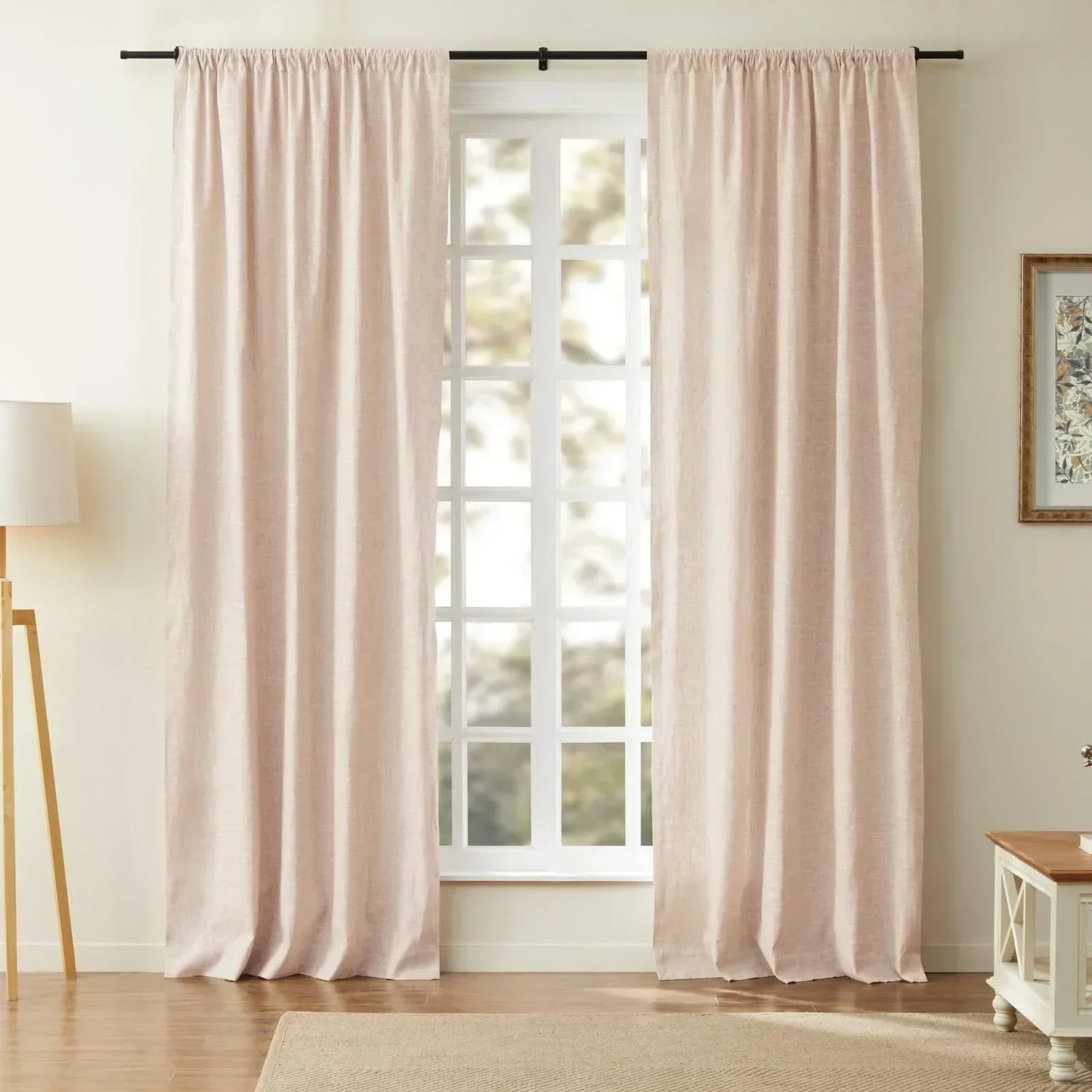 Sheer White Cotton Drapes | Light Blocking Window Curtains