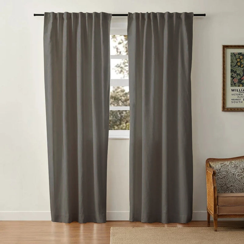 Sheer White Cotton Drapes | Light Blocking Window Curtains