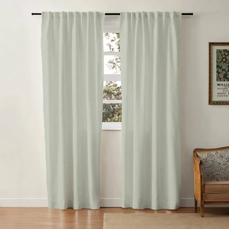 Sheer White Cotton Drapes | Light Blocking Window Curtains